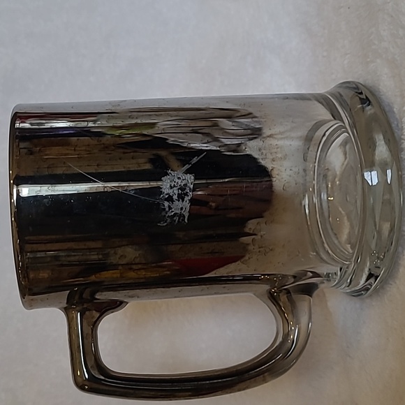 Walt Disney World EPCOT CENTER Glass Metallic Silver Smoke 14oz 5½" Mug vintage - Picture 3 of 6